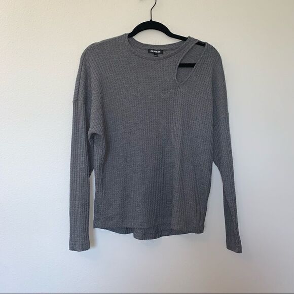 Express Waffle Knit Thermal Long Sleeve Top - Picture 1 of 7